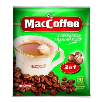 Напиток кофейный MacCoffee 3в1 с ароматом Лесной орех 20*18 г