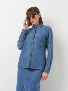 Рубашка джинсовая женская Massimo Dutti 5147549427p09 S Голубая (1000000044565)
