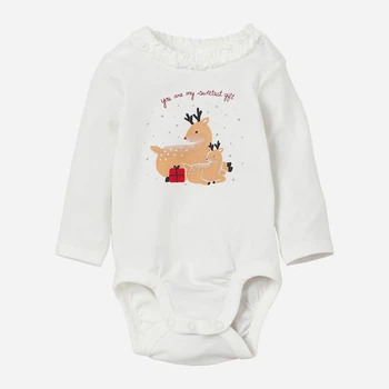 Детское боди для новорожденных девочек H&M 896522b96 50 см Белое (KC1000000032168)