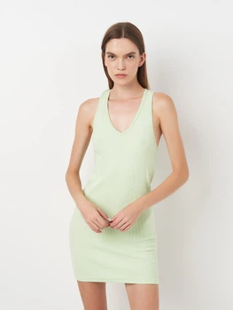 Платье короткое летнее женское Pull & Bear 4393358526 L Салатовое (KC1000000037529)