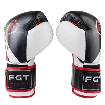 Боксерские перчатки черно-белые FGT Flex 3077 размер 12 oz