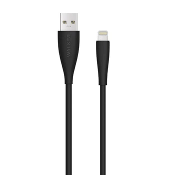 Кабель Walker C305 Lightning, 2.4A, 1 м, силиконовая оплетка, чёрный