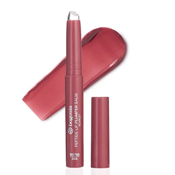 Помада-блиск для об'єму губ Bogenia Peptide Lip Plumper Balm (BG760), 004 Scarlet Малинова