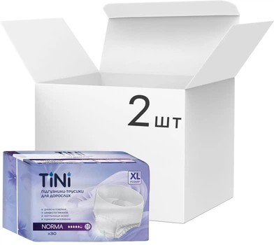 Упаковка підгузків-трусиків для дорослих Tini Norma XL 30 шт х 2 пачки (4820278051070/1)