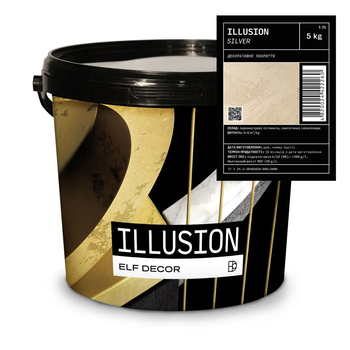 Декоративная штукатурка "мокрый шелк" ELF DECOR ILLUSION SILVER 5кг
