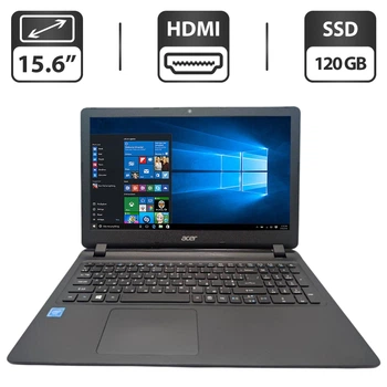 Ноутбук Acer Aspire ES1-533 / 15.6" (1366x768) TN / Intel Celeron N3350 (2 ядра по 1.1 - 2.4 GHz) / 6 GB DDR3 / 120 GB SSD / Intel HD Graphics 500 / WebCam б/у