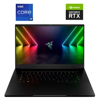 Игровой ноутбук Razer Blade 15 RZ09-0421 / 15.6" (2560x1440) OLED / Intel Core i9-12900H (14 (20) ядер по 2.5 - 5.0 GHz) / 16 GB DDR5 / 1000 GB SSD NVMe / nVidia GeForce RTX 3070 Ti, 8 GB GDDR6, 256-bit / WebCam б/у
