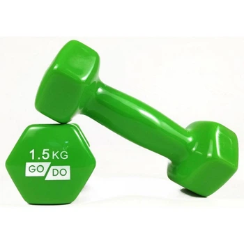 Гантели для фитнеса с виниловым покрытием GoDo GD-1.5GR 3 кг (пара)