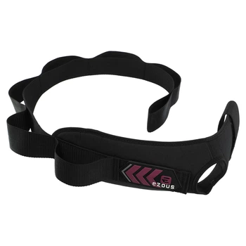 Стрічка стропа з петлями для розтяжки STRETCHING STRAP EZOUS (8 петель, поліестер, l-120см, вага 150гр, чорний) (I-01)