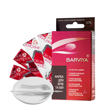 Фарба гель для брів і вій Barviya № 1.01 Чорний 8 мл 3.75 Махагон темно-коричневий