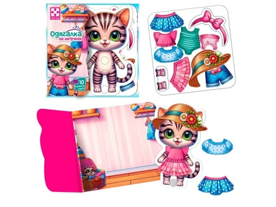 Настольная игра одевалка на липучках Котенок, Vladi Toys, VT1320-03