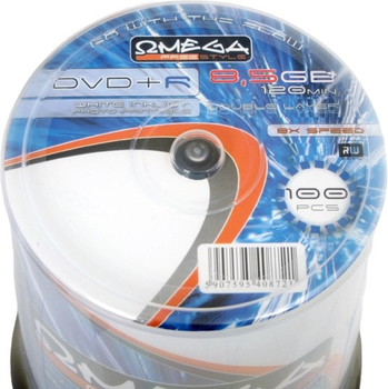 Dyski Omega DVD+R 8.5GB 8X Dual Layer FF White Inkjet Printable Cake 100 szt (OMDFDL8100P) (955555912000393) - Outlet