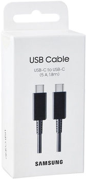 Кабель Samsung USB Type-C - USB Type-C 5A 1.8 м Black (8806094257540) (RF7Y5MC0CY1RTB) - Уцінка
