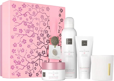 Zestaw Rituals The Ritual Of Sakura Krem do ciala 100 ml + Peeling do ciala 125 ml + Zel pod prysznic 200 ml + Swieca zapachowa 140 g (8719134184549) (955555911903704) - Outlet