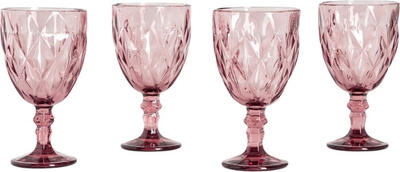 Zestaw kieliszków Homla LUNO do wina różowy 340 ml 4 szt (5906496748219)