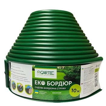 Бордюрная лента 10 м Садовая Зеленая GARTEC