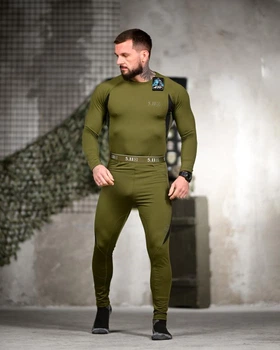 Термобілизна 511 Tactical Power Олива чоловіча швидковисихаюча термобілизна для спорту та активного відпочинку L