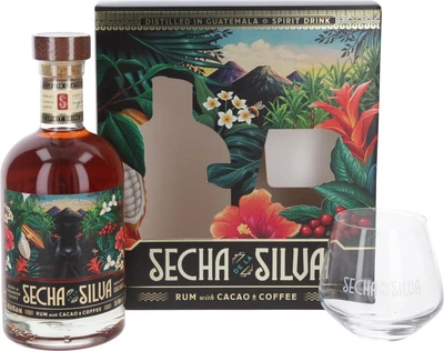 Ром Secha de la Silva 0.7 л 40% + склянка у подарунковій упаковці (5010327755199_3500870067204)