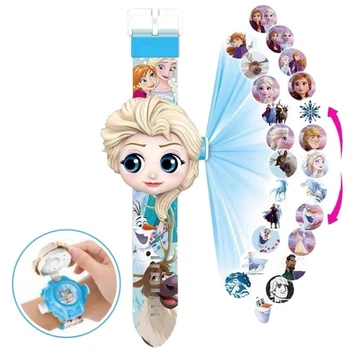 Детские часы с 3D-проектором 24 изображения Эльза Холодное сердце - Elsa Frozen