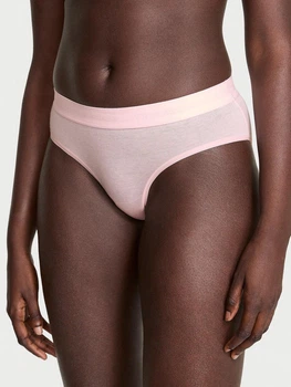 Женские трусики Victoria’s Secret (34312955164617) Logo Cotton Strappy Hiphugger XL розовые