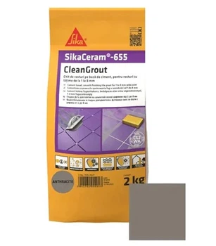 Затирка цементная для швов Sika Sikaceram-655 anthracite антрацит 2 кг