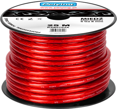 Kabel samochodowy Cabletech 6Ga OD 8mm CU 25 m (KAB0703A)