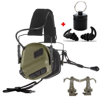 Активные наушники с гарнитурой Earmor M32X PLUS Green + тактические Беруши (15355ear)
