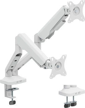 Настольное крепление для двух мониторов OfficePro MA442W с пружиной 17-35" 2~12 кг White