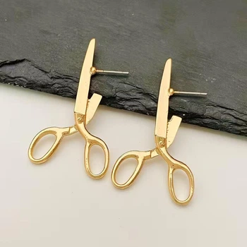 Серьги Ножницы золотистые Podarkus BK906-G