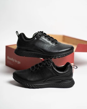 Мужские кожаные кроссовки Humtto 330973A1 41 26 см Black черные водонепроницаемые (11112126)
