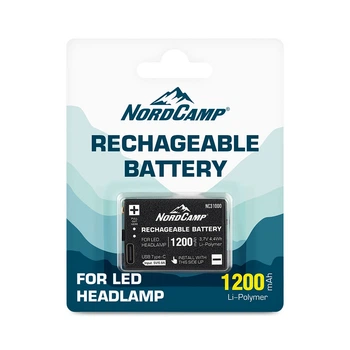 Аккумулятор Nord Camp 3.7V 1200mAh Li-Po с Type-C для налобных фонарей (NC31000)