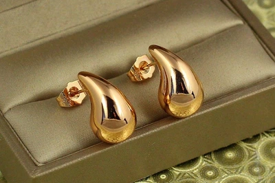 Серьги гвоздики Xuping Jewelry капля Perfect Gloss 1,9 см золтистые