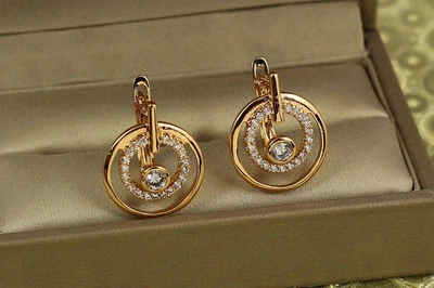 Серьги Xuping Jewelry Полярность 1,9 см золотистые