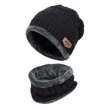 Комплект шапка + снуд (шарф) для чоловіка Lidl TZMZZMTZ0001-BK 56,57,58,M-L чорний