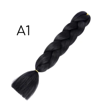 Канекалон однотонный черный А1 Jumbo Braid коса 60 см