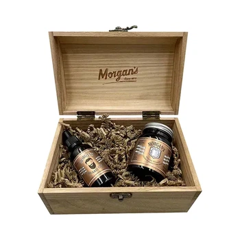 Подарочный набор для стайлинга волос и бороды Морганс Morgan's Wooden Oudh & Amber Chest