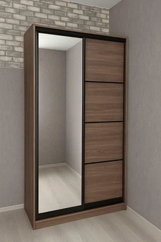 Шафа купе Mebel-Star дводверна з дзеркалом + комбі 110*240*60 Дуб сонома Трюфель