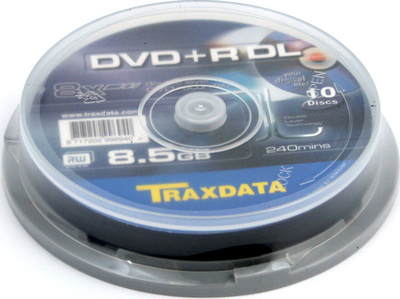 Диски Traxdata DVD+R DL 8.5GB 8X Cake 10 шт. (8717202996940)