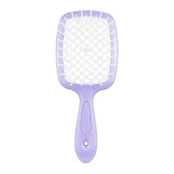 Расчёска Superbrush для нарощенных волос. Продувная, лиловый/белая