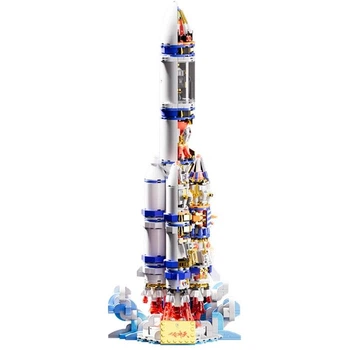 Конструктор дитячий Cosmic Rocket X23, Космічна ракета із 1099 елементів висота 47 см