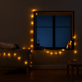 Гірлянда Нитка 50 LED 6 м чорна, жовтий(W50LED6MBY)(WB)