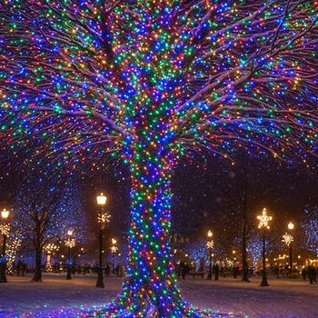 Гірлянда Нитка вулична 1000 LED 100 м на сонячній батареї чорна, мультиколор(SB1000L100MBML)(WB)