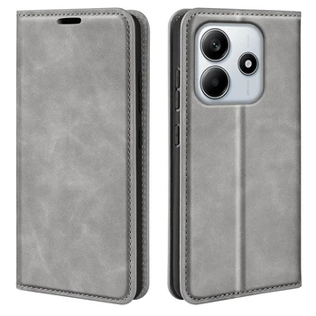 Чехол Taba Retro-Skin для Xiaomi Redmi Note 14 4G EU Version книжка с визитницей кожа PU серый