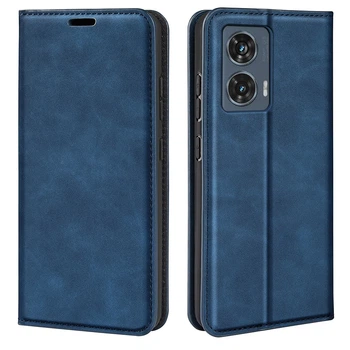 Чехол Taba Retro-Skin для Motorola Edge 50 Fusion книжка с визитницей кожа PU синий