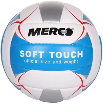 Волейбольный мяч Merco Soft Touch, размер 5, полиуретановая кожа, 18 мягких панелей, для игры в помещении(OB_04209B9FD7EF)
