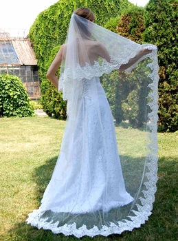 Вишукана довга двоярусна фата Light ivory Lady Solomia СE-100