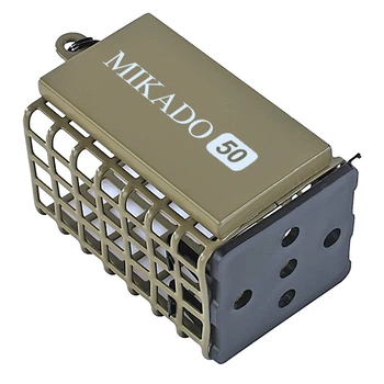 Годівниця фідерна Mikado квадратна з дном 25х30х44мм 50гр. олива AMKZ-02-50-CO