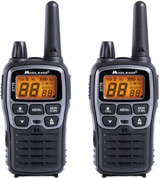Reczny radiotelefon Midland XT70 Twin Black (8011869197208) (955555912804075) - Outlet