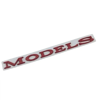 Эмблема надпись Model S для Tesla красная 195х18мм пластик (на скотче)