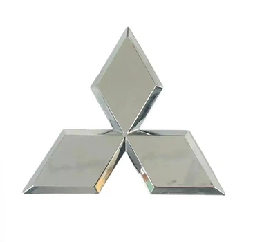 Эмблема Mitsubishi 80х70 мм Хром (на скотче)